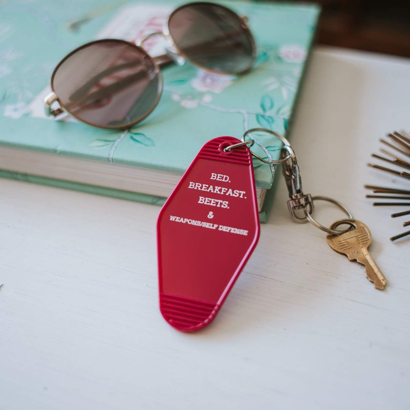 Chillkat Vintage Hotel Motel Keychain (Beet Red Schrute Farms) - Image 2